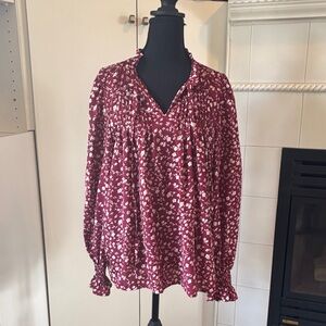 Chic Burgundy Floral Blouse